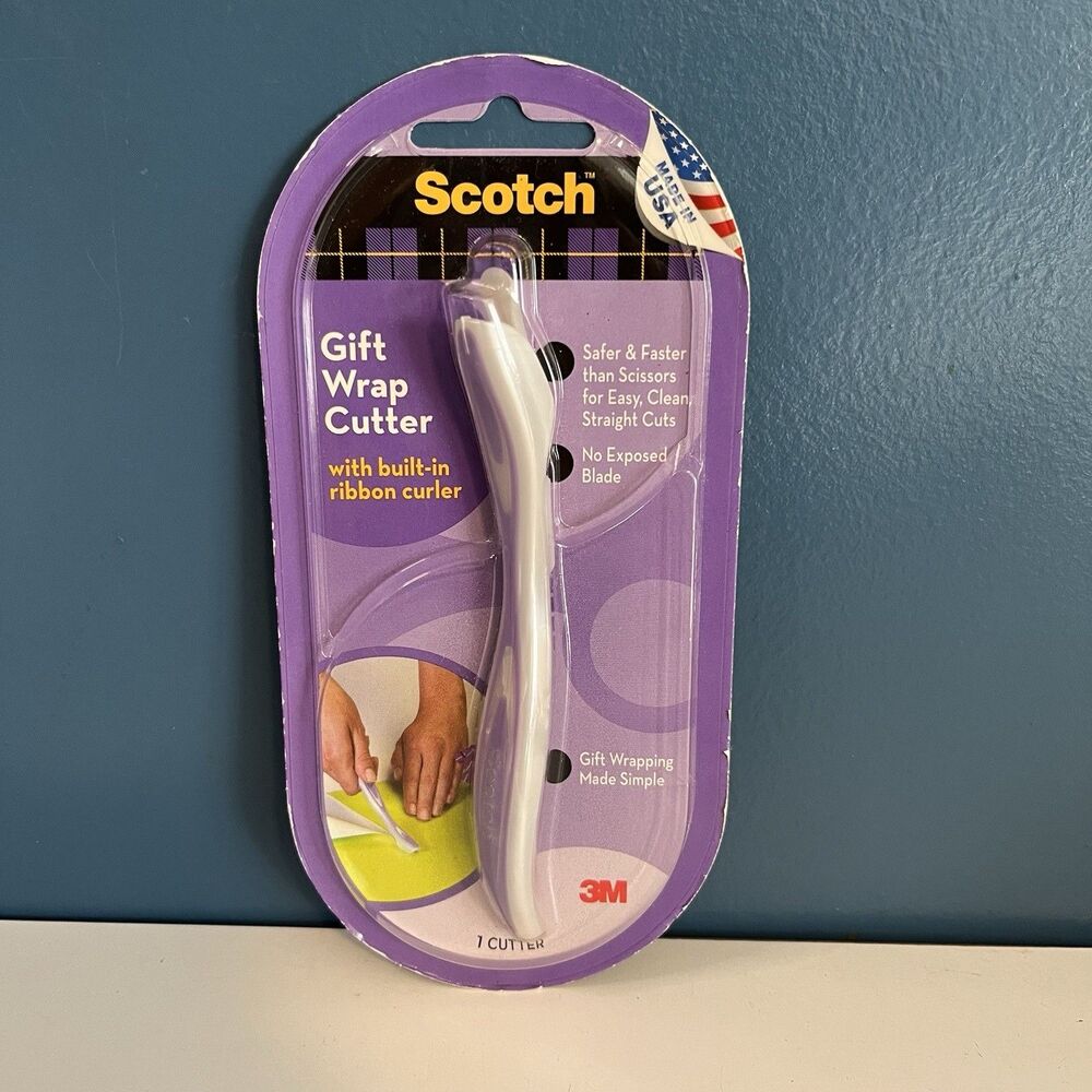 3M Scotch Gift Wrap Cutter And Built In Ribbon Curler Tool New